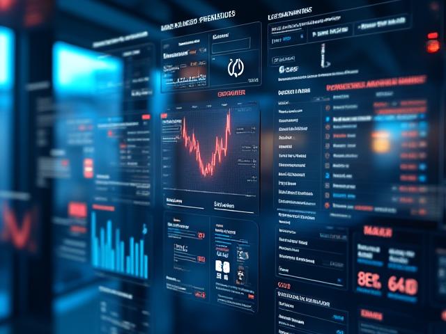 Tableau de bord financier dynamique affichant des métriques de risque et des alertes sur plusieurs écrans